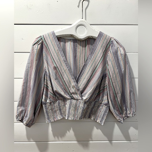 Tops - 🩷 Striped Cotton Blouse – Multicolor – Size L